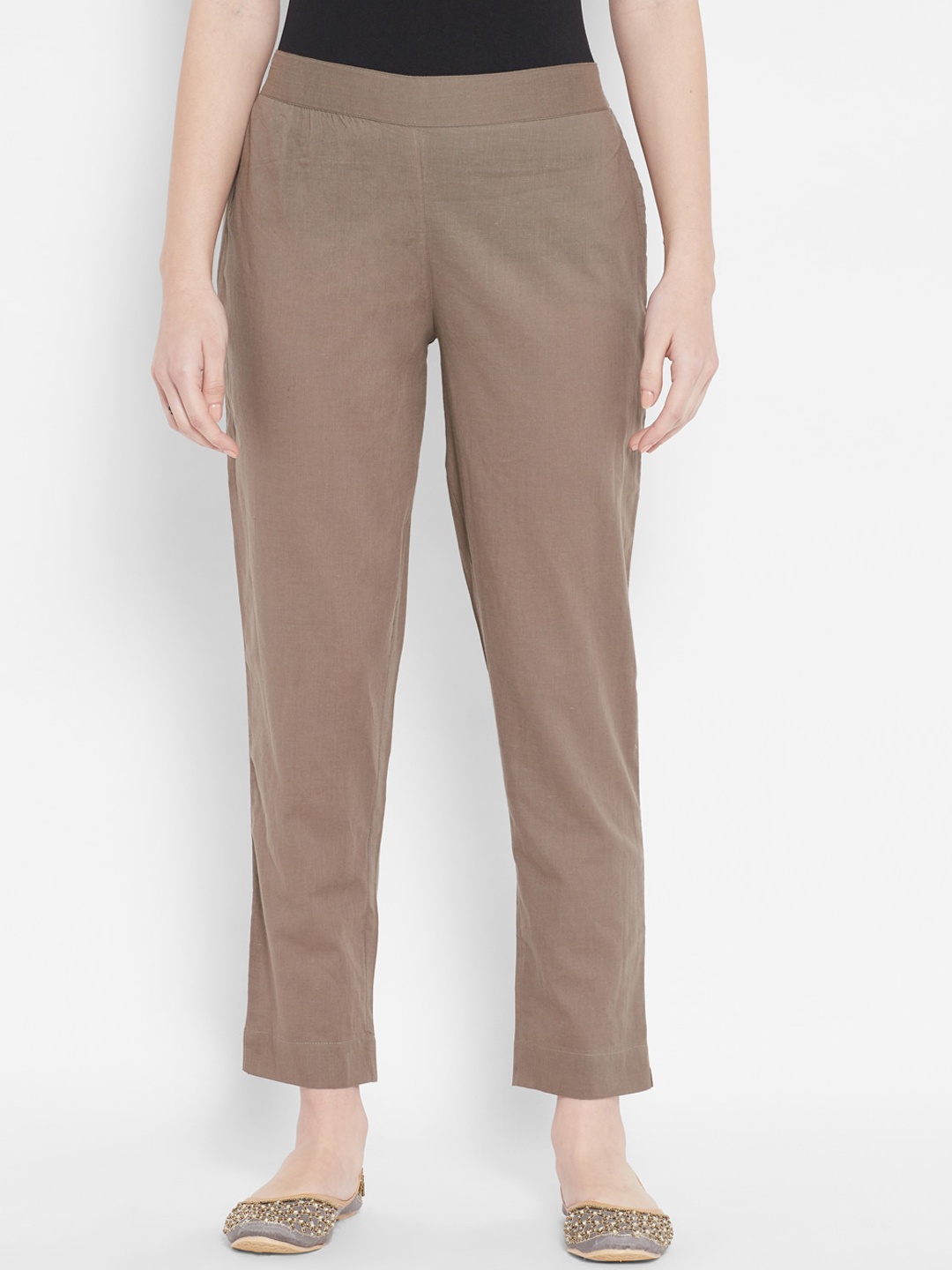 

DESI BEATS Women Taupe Cotton Original Trousers
