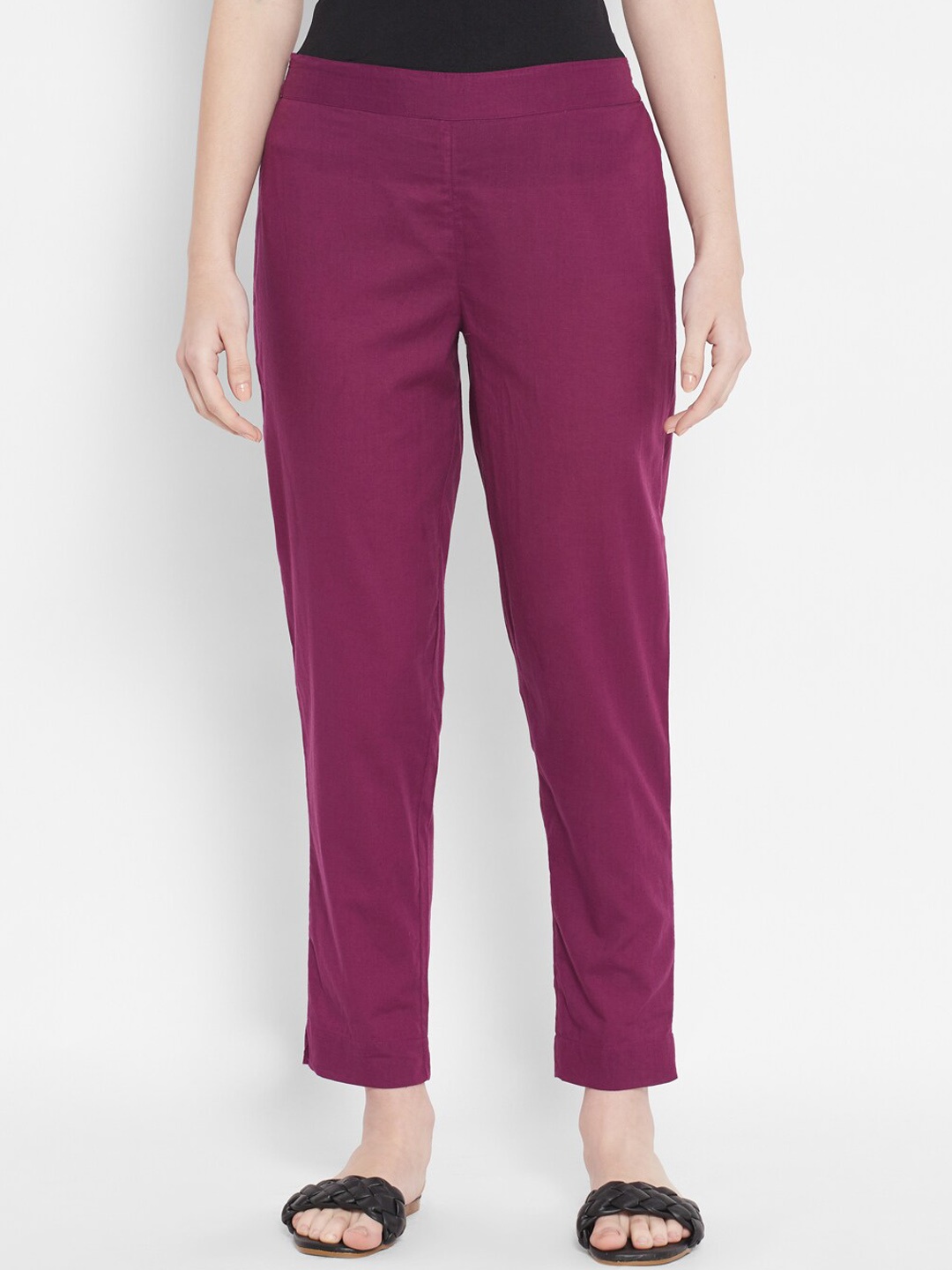 

DESI BEATS Women Purple Original Regular Fit Cotton Trousers