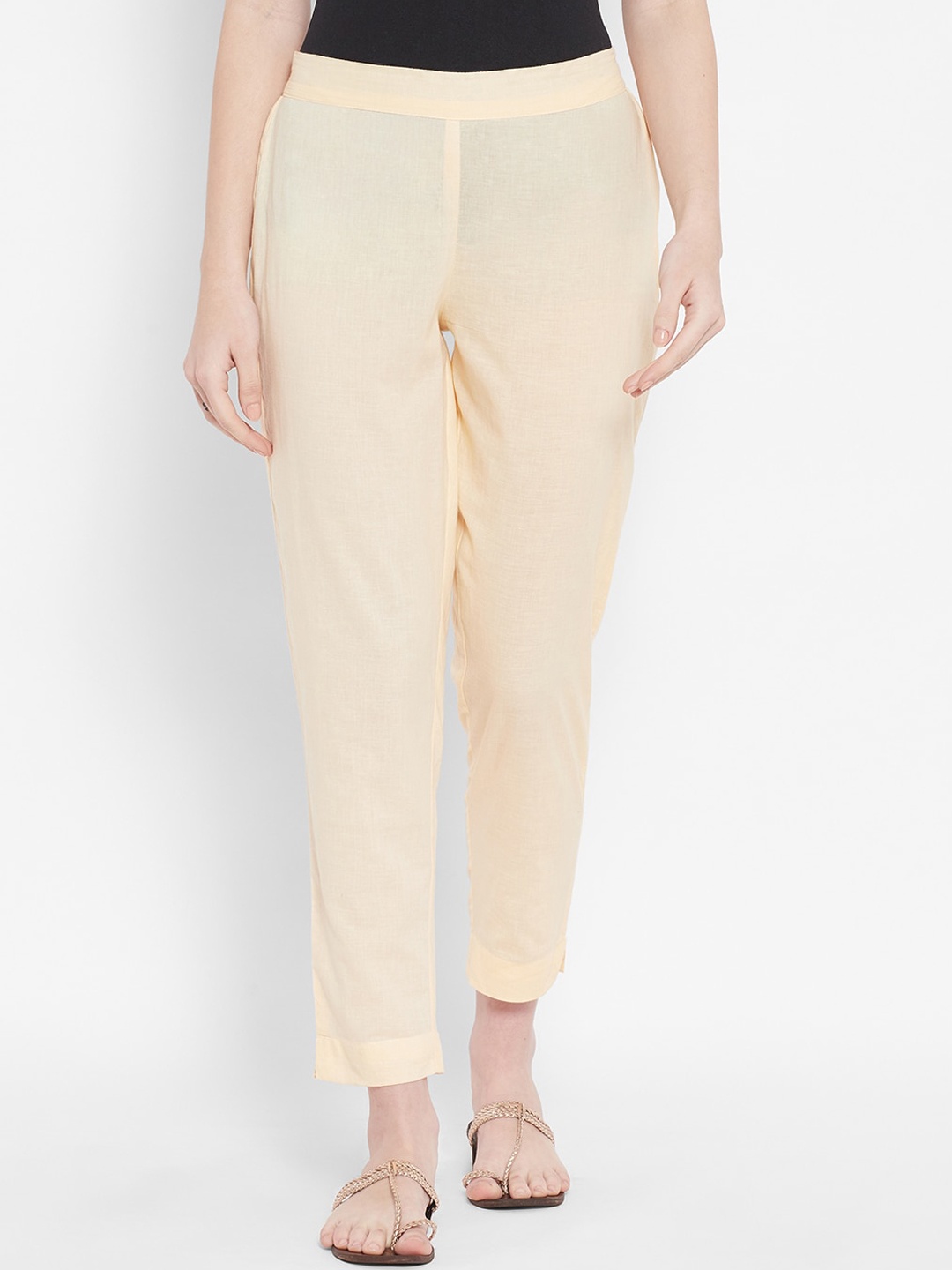 

DESI BEATS Women Beige Pure Cotton Regular Fit Original Trousers