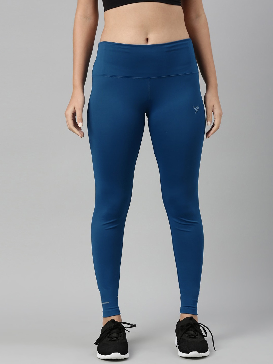 

TWIN BIRDS Women Blue Solid Quick Dry Ankle Length Tights