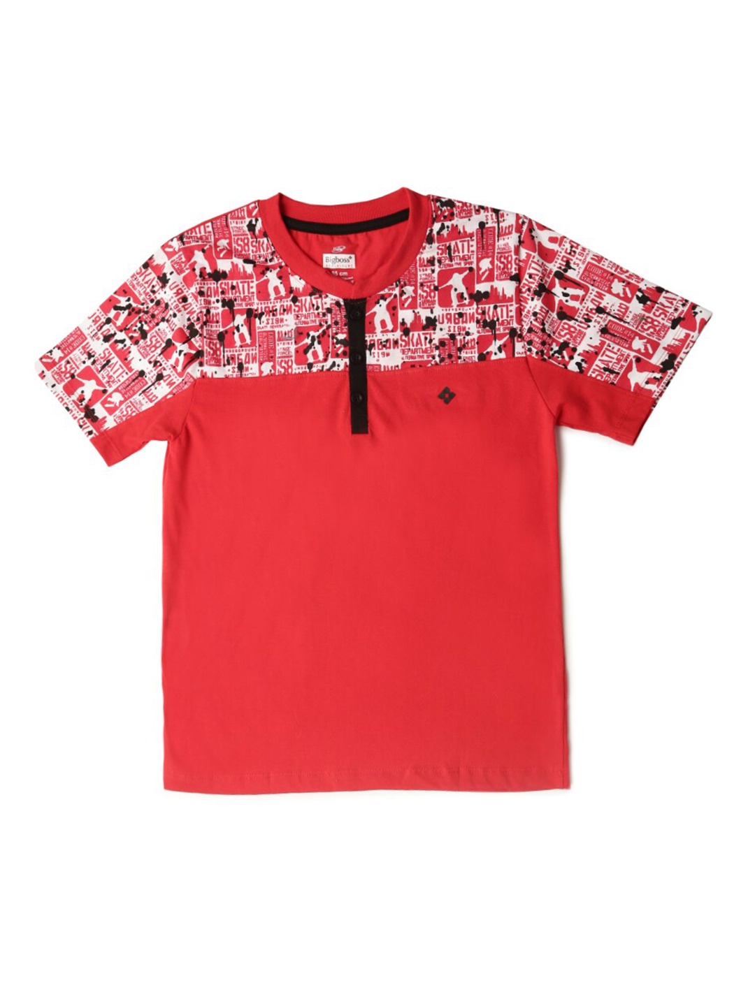 

Dollar Boys Red Printed V-Neck T-shirt