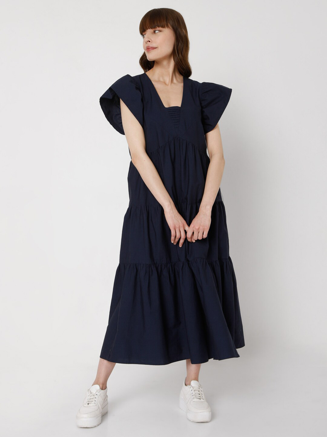 

Vero Moda Navy Blue Cotton Maxi Dress