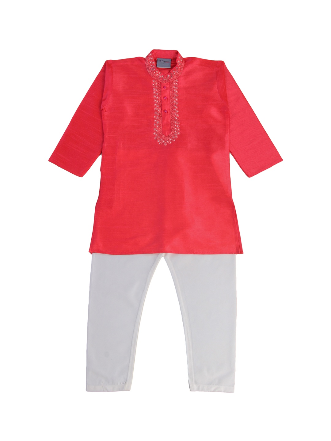 

Dapper dudes Boys Red & White Kurta with Pyjamas