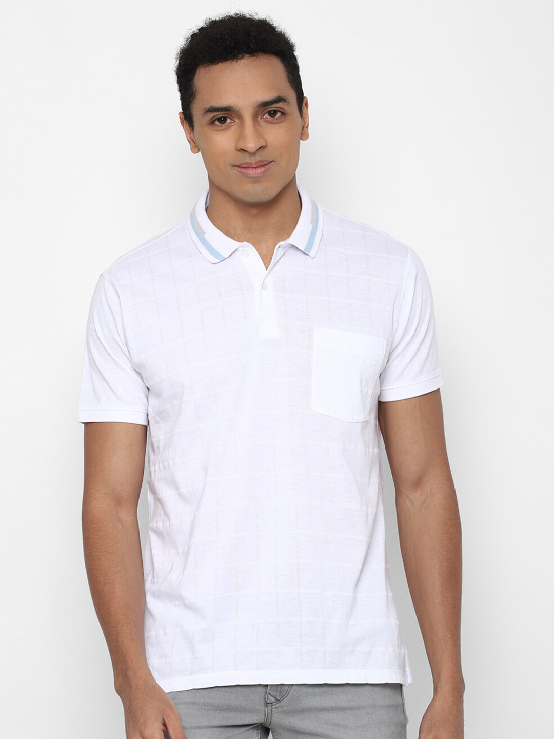 

Allen Solly Men White Polo Collar Pockets T-shirt