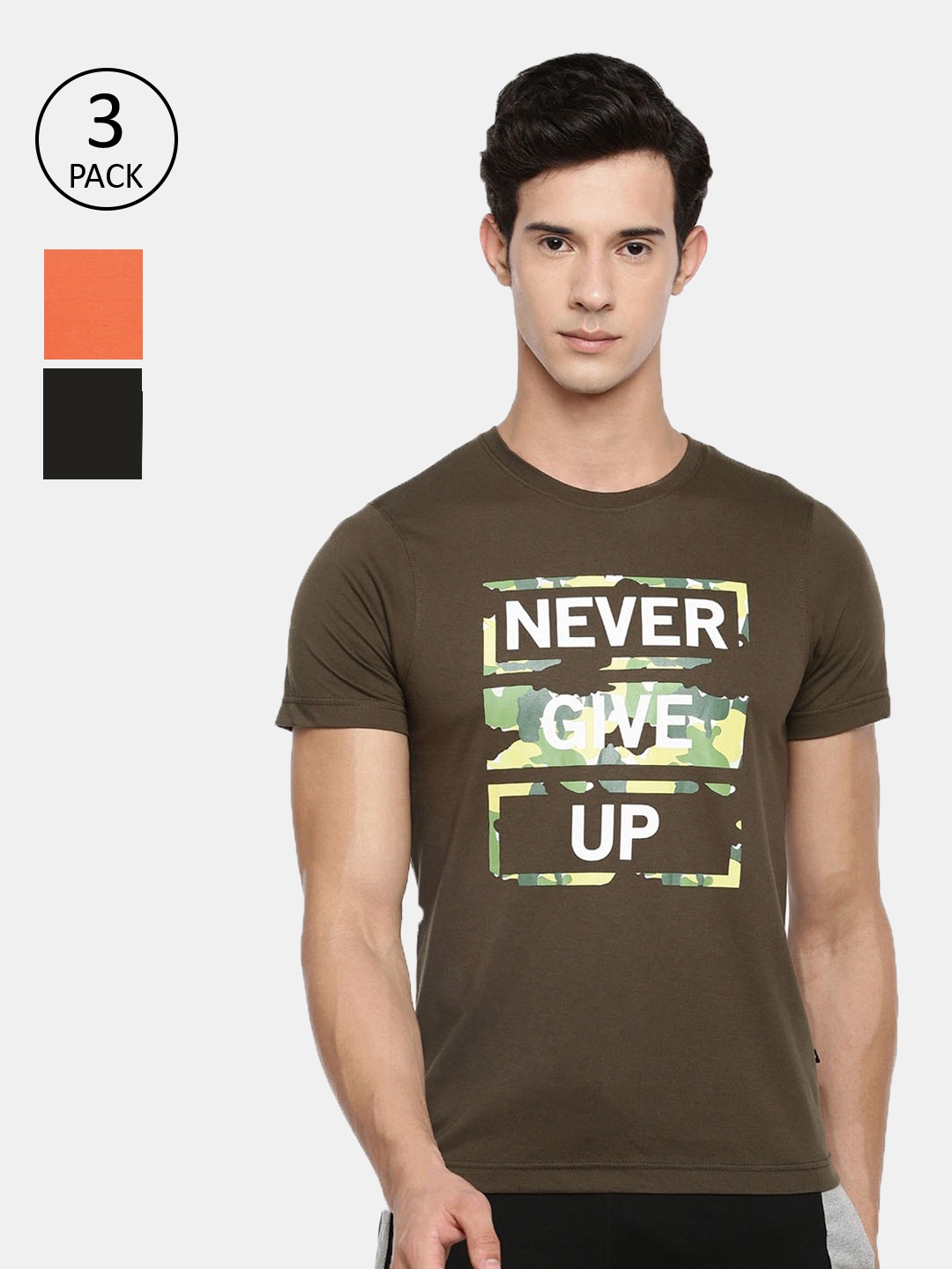 

Dollar Men Multicoloured Typography 3 Printed T-shirt, Multi
