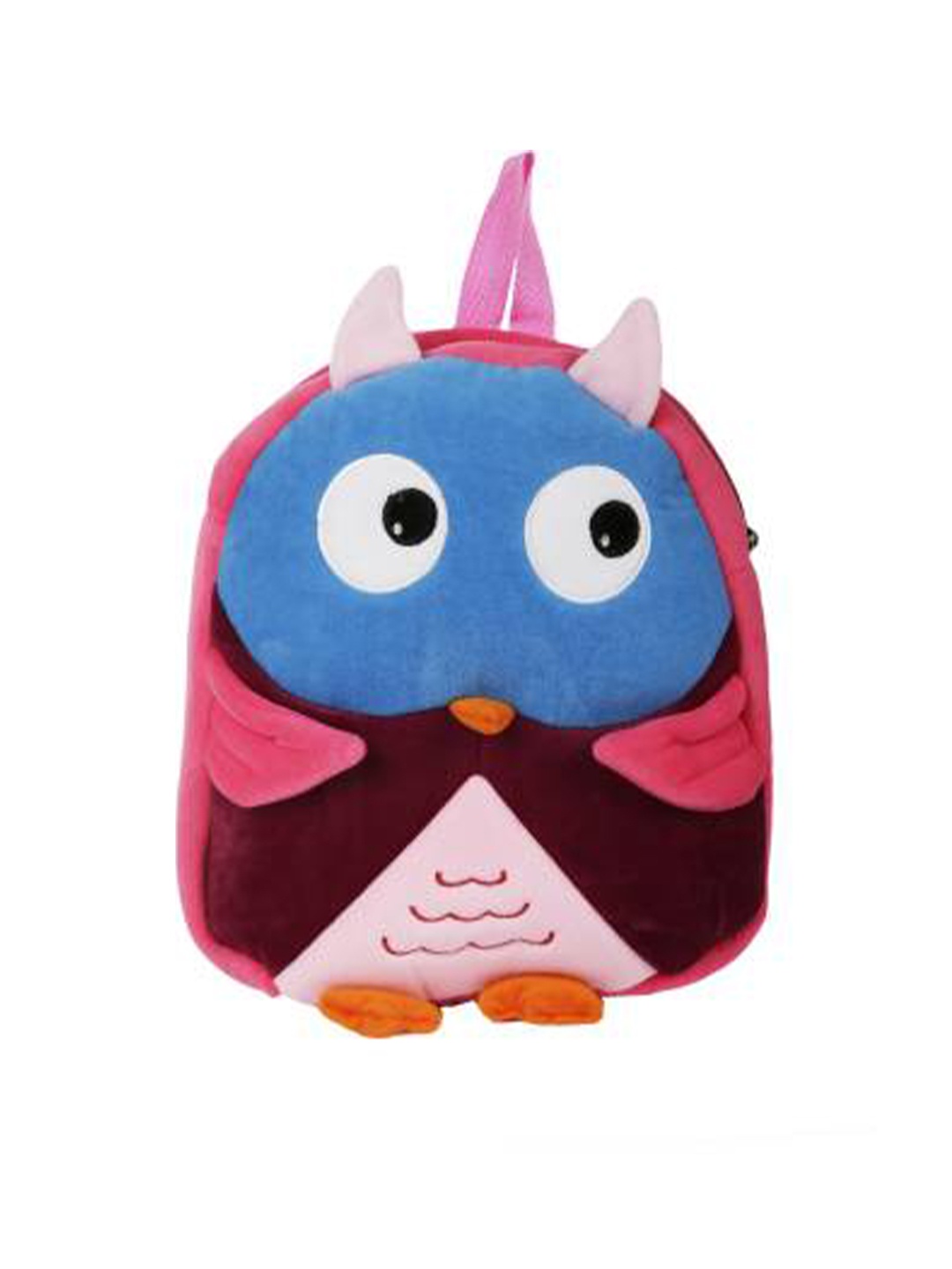 

Instabuyz Unisex Kids Pink & Blue Soft Velvet Fabric Play School Backpack