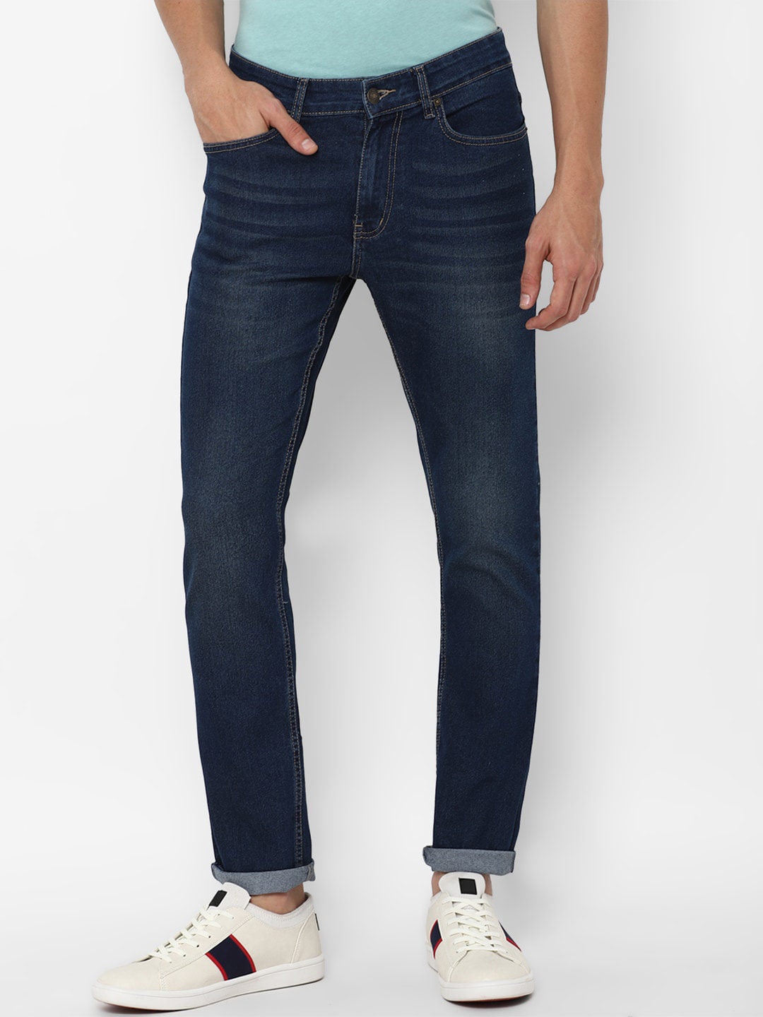 

FOREVER 21 Men Navy Blue Light Fade Jeans