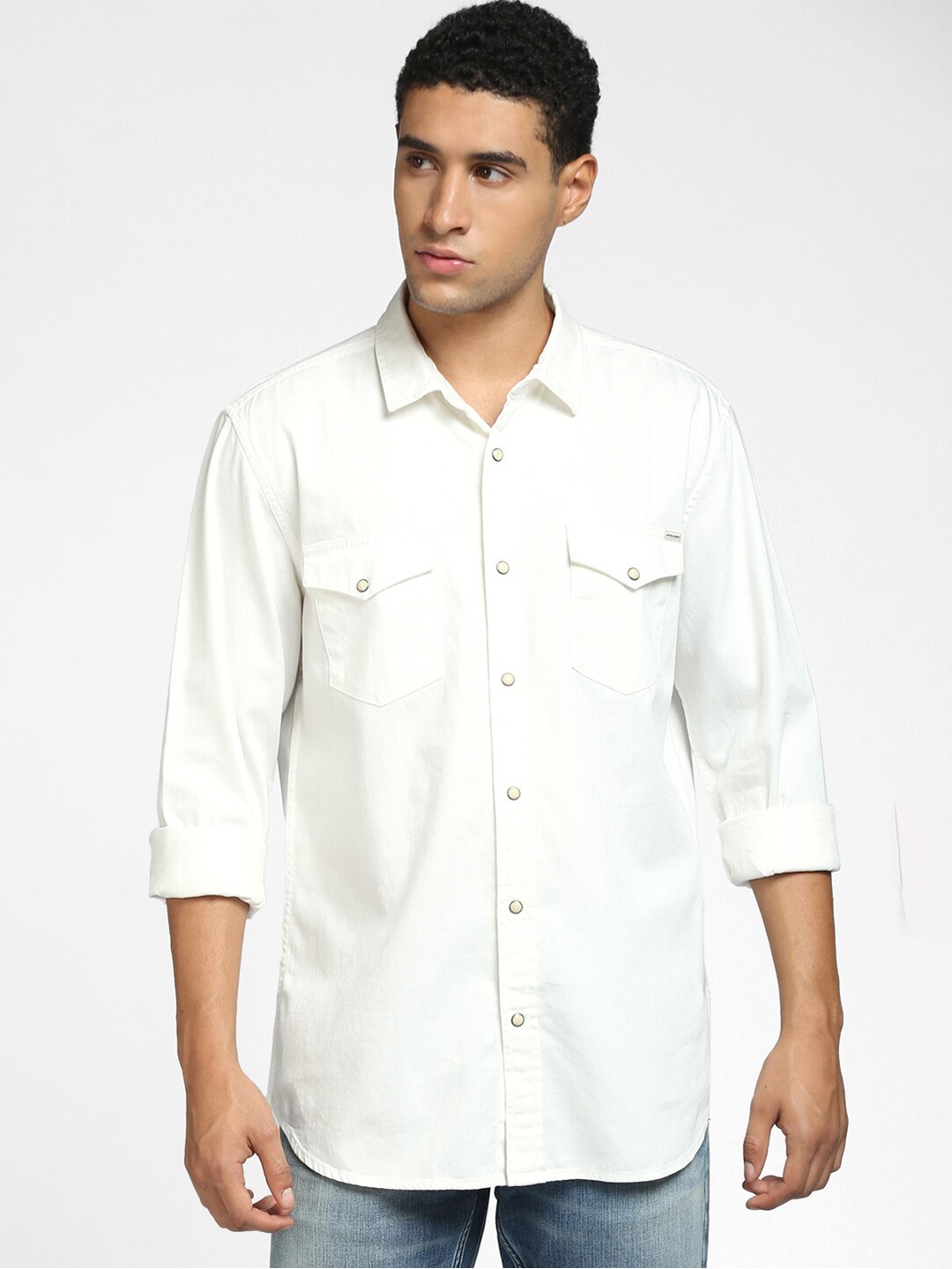Jack & Jones Men White Casual Shirt