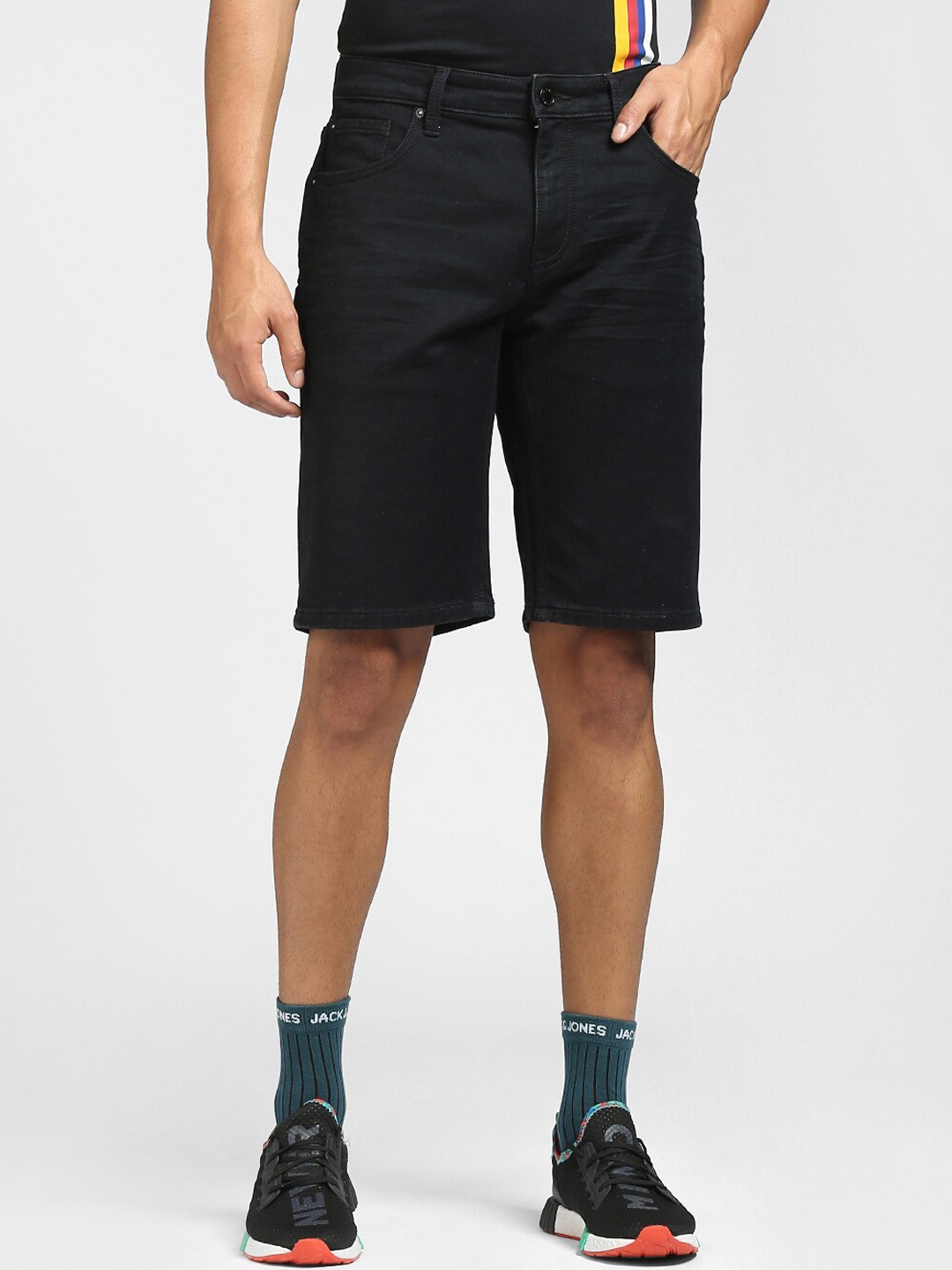 

Jack & Jones Men Black Low-Rise Shorts