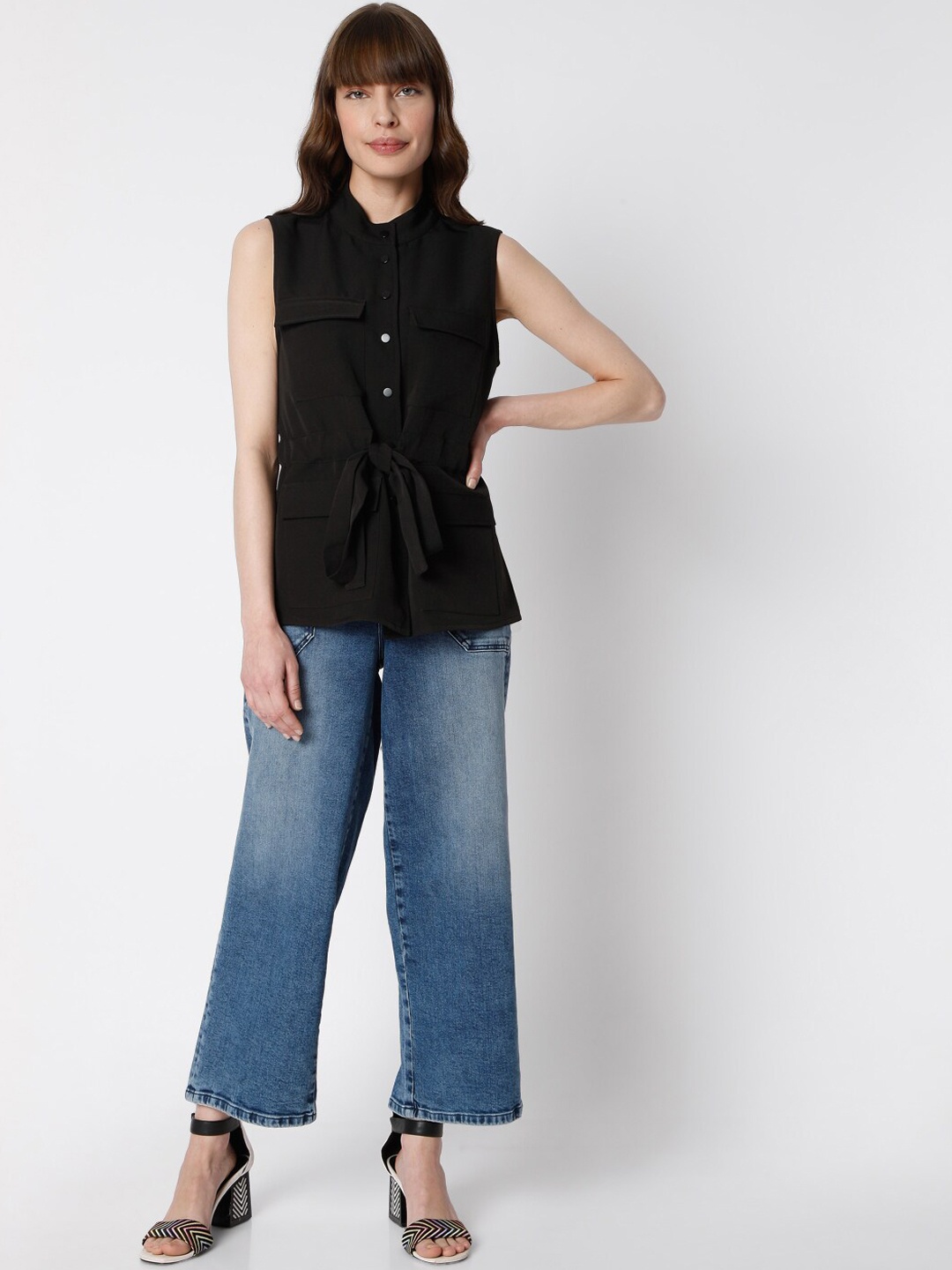 Vero Moda Women Black Lightweight Denim Jacket