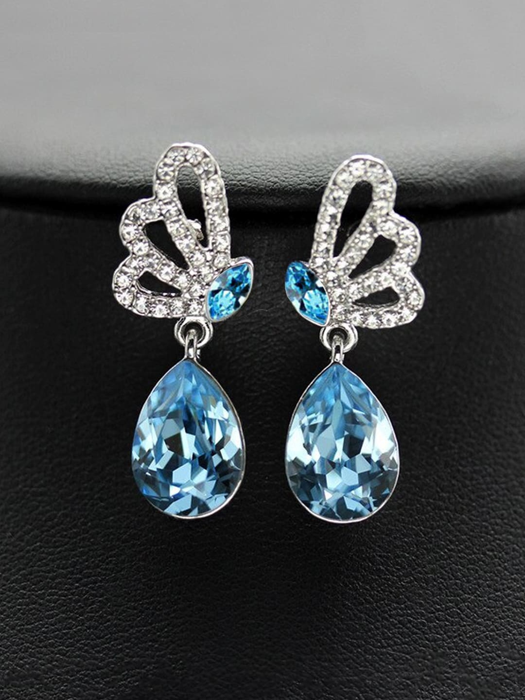 

Yellow Chimes Silver-Plated Contemporary Butterfly Drop Earrings