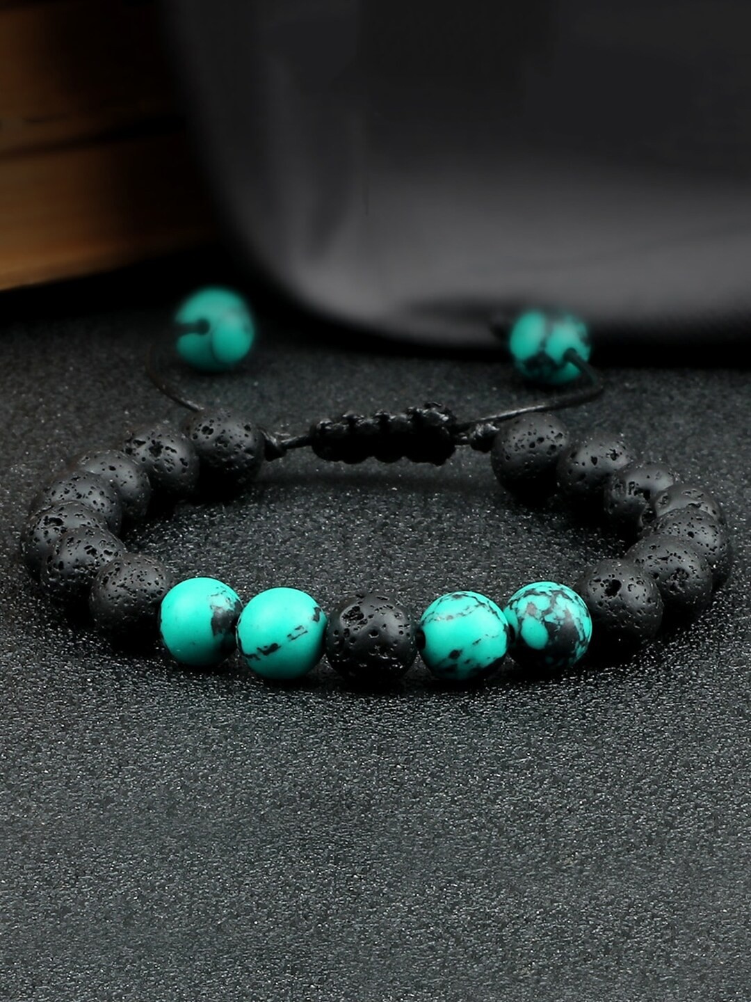 

Yellow Chimes Unisex Black & Blue Bracelet