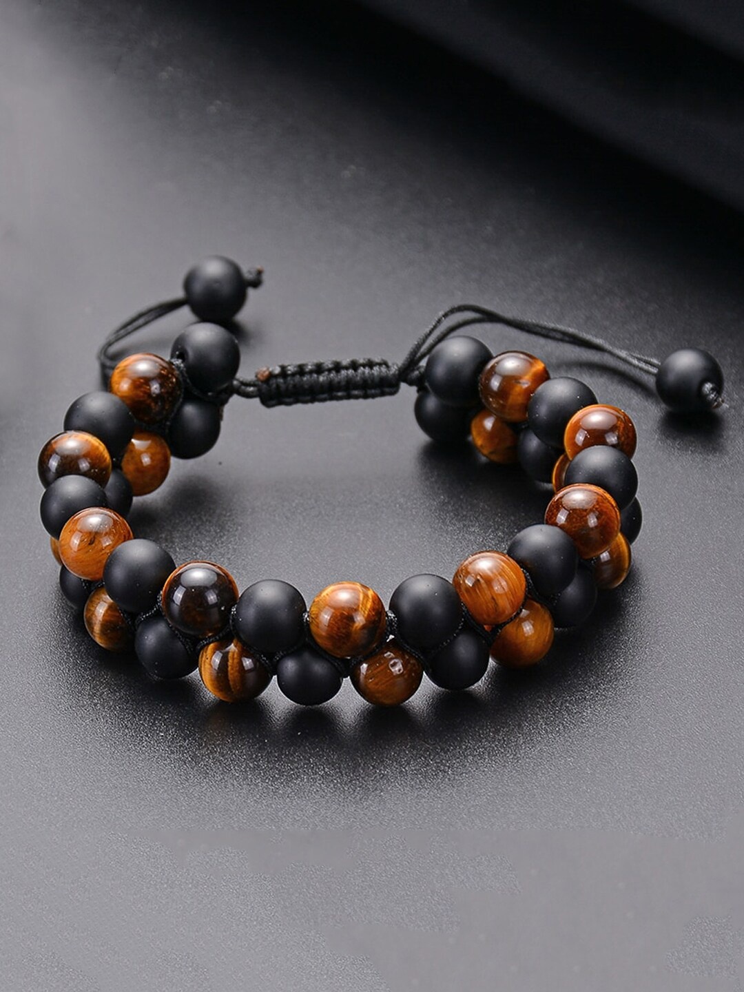 

Yellow Chimes Unisex Black & Brown Wraparound Bracelet