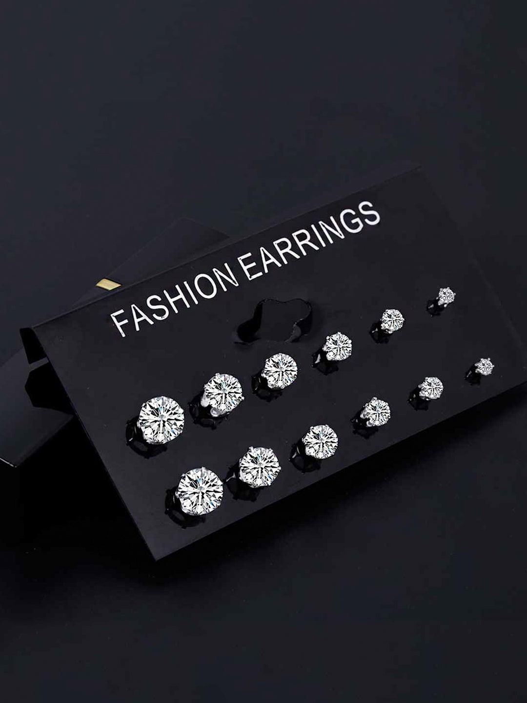 

Yellow Chimes Set Of 6 White Quirky Studs Earrings