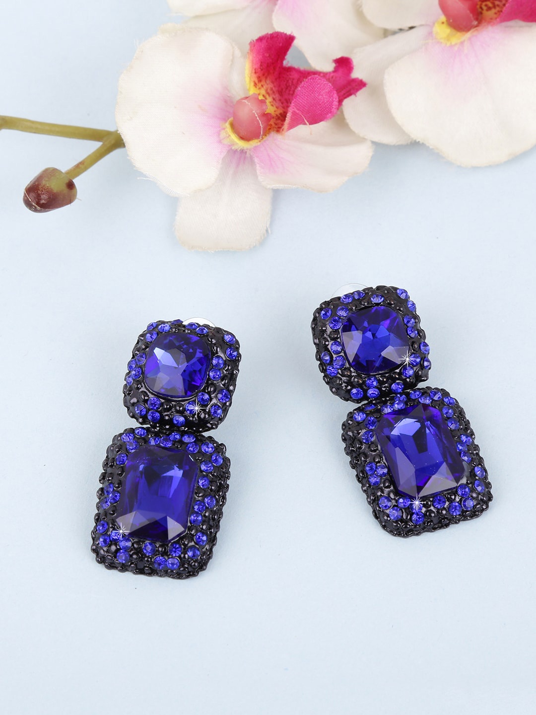 

Yellow Chimes Blue Quirky Drop Earrings