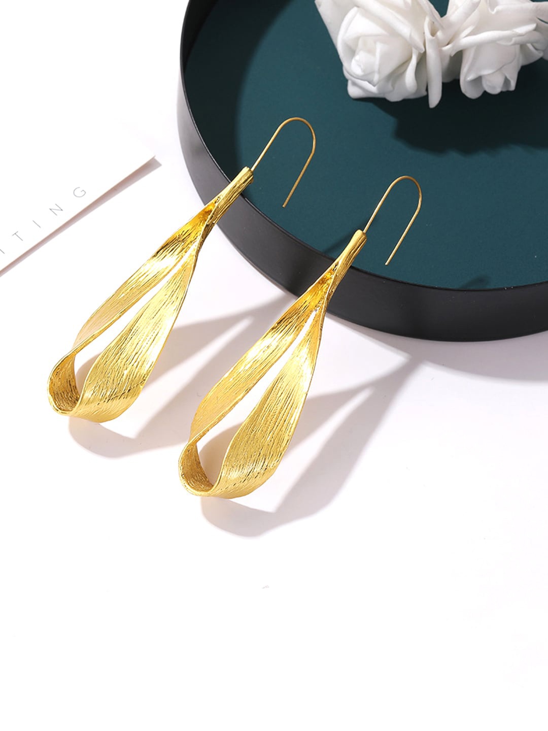 

Yellow Chimes Gold Plated Long Quirky Design Earrings
