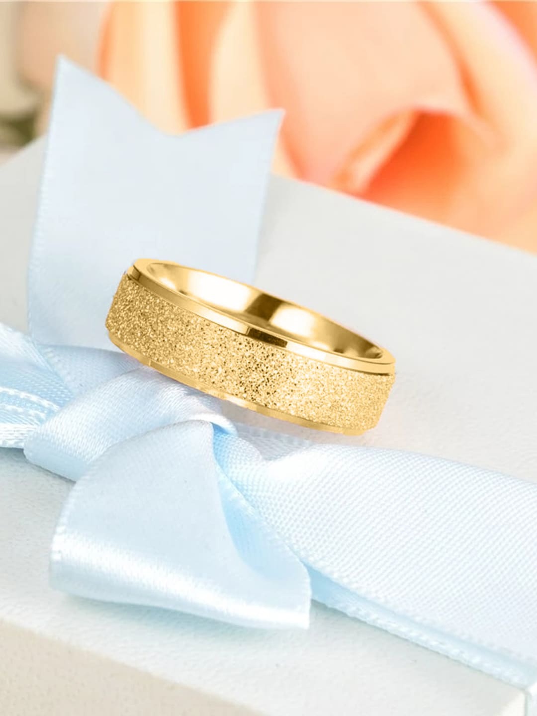 Yellow Chimes Men Gold-Toned Gold Plated Stainless Steel Ring