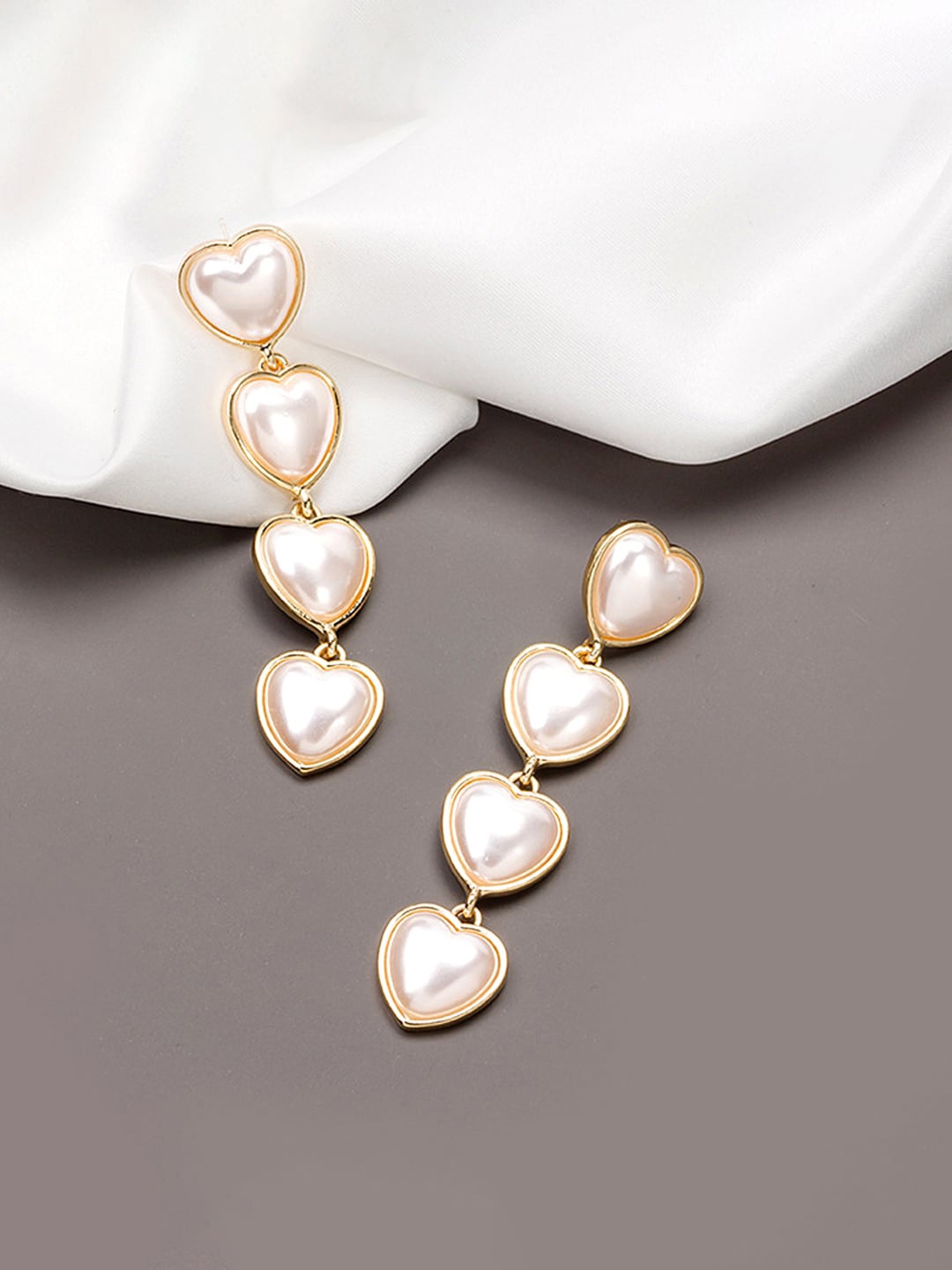 

Yellow Chimes White Gold Plated Quirky Drop Earrings