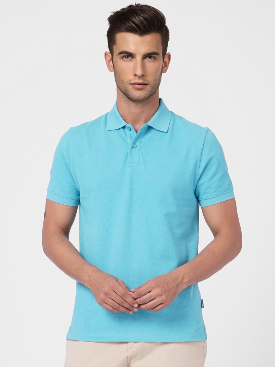 

Jack & Jones Polo Collar Pure Cotton Slim Fit T-shirt, Blue