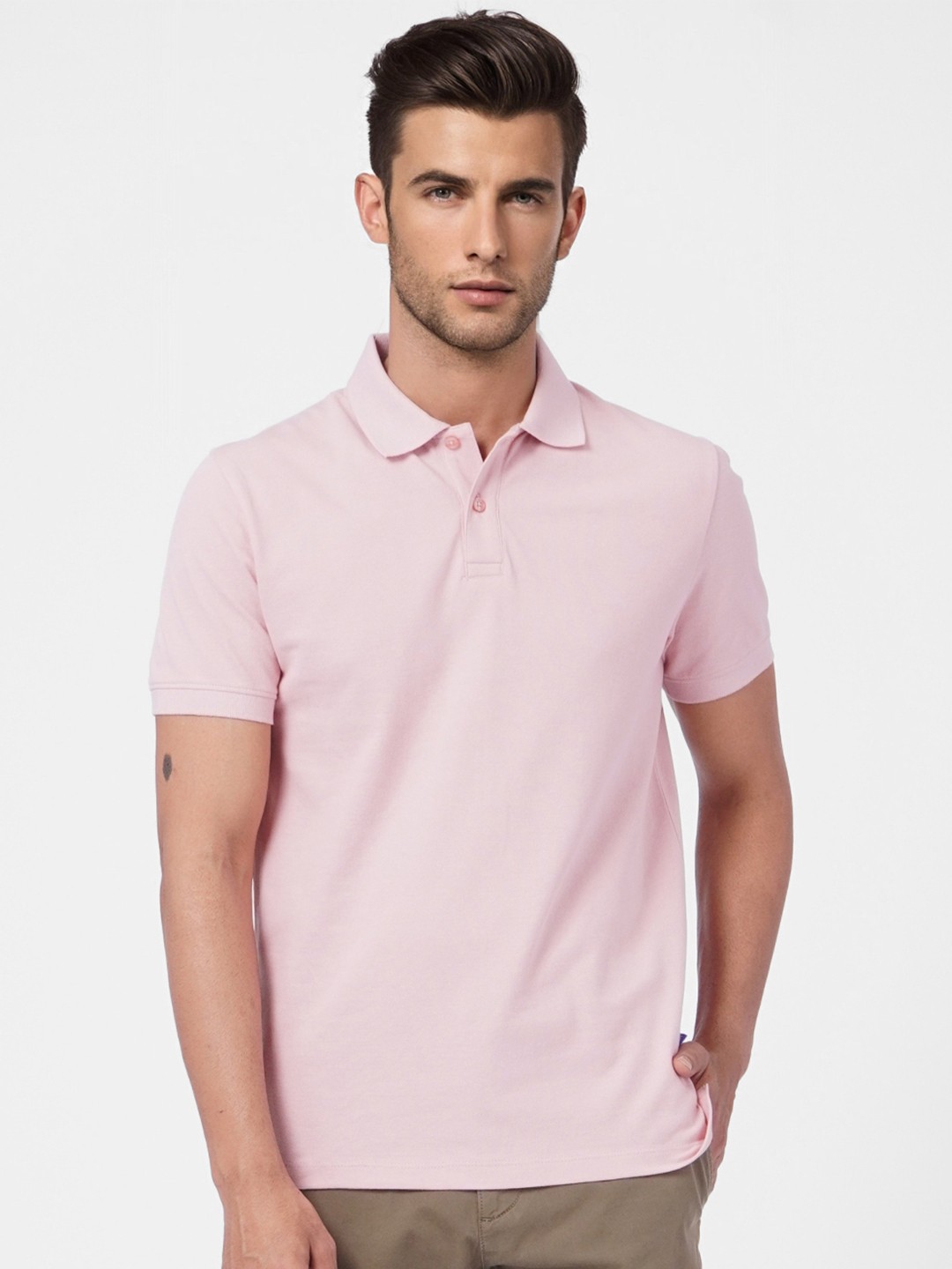 

Jack & Jones Polo Collar Pure Cotton T-shirt, Pink