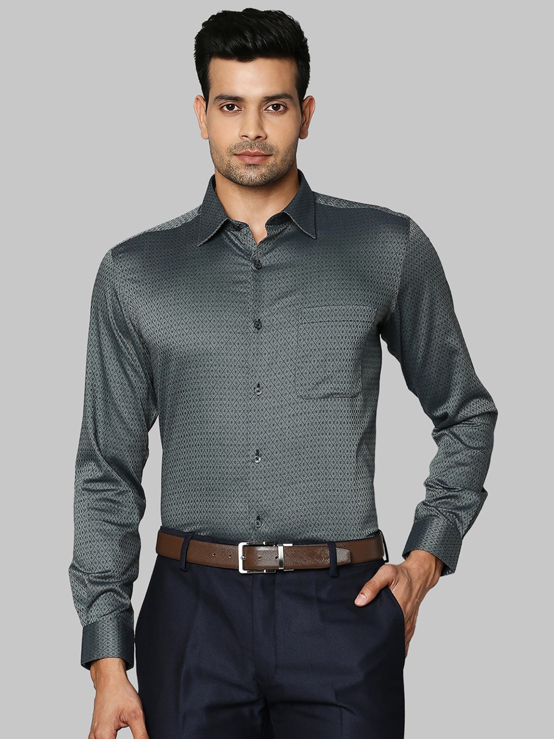 

Raymond Men Grey Regular Fit Pure Cotton Formal Shirt