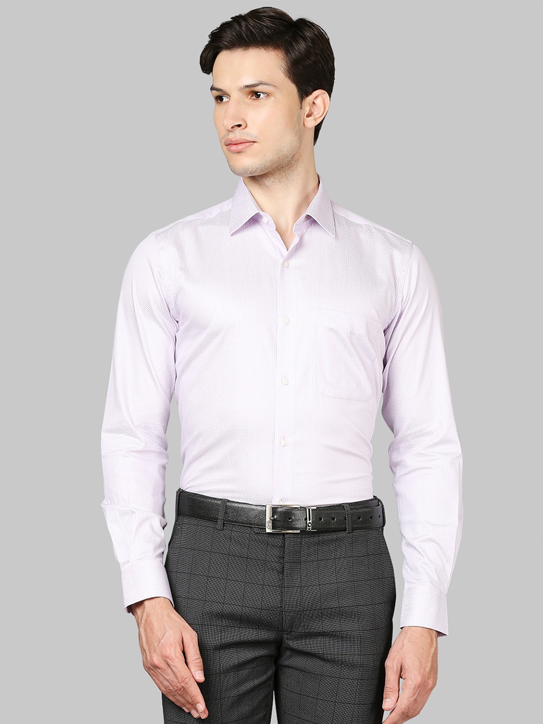 

Raymond Men Purple Self Design Regular Fit Cotton Formal Shirt