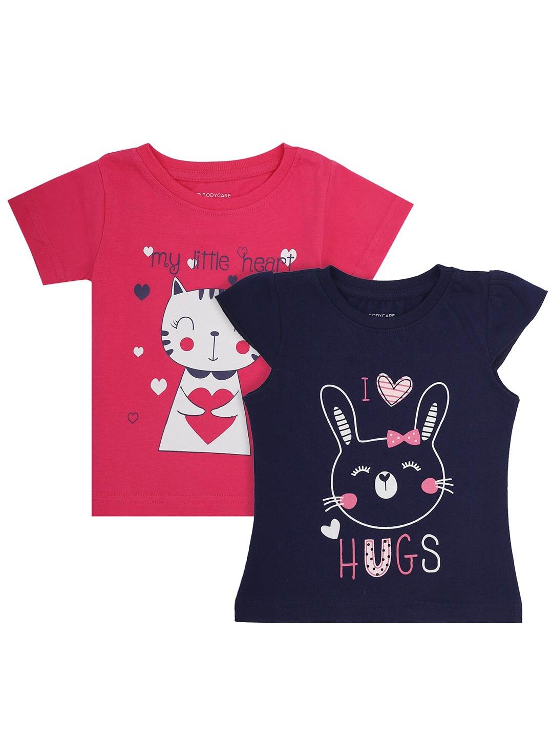 

Bodycare Kids Girls Multicoloured 2 Printed Applique T-shirt, Multi