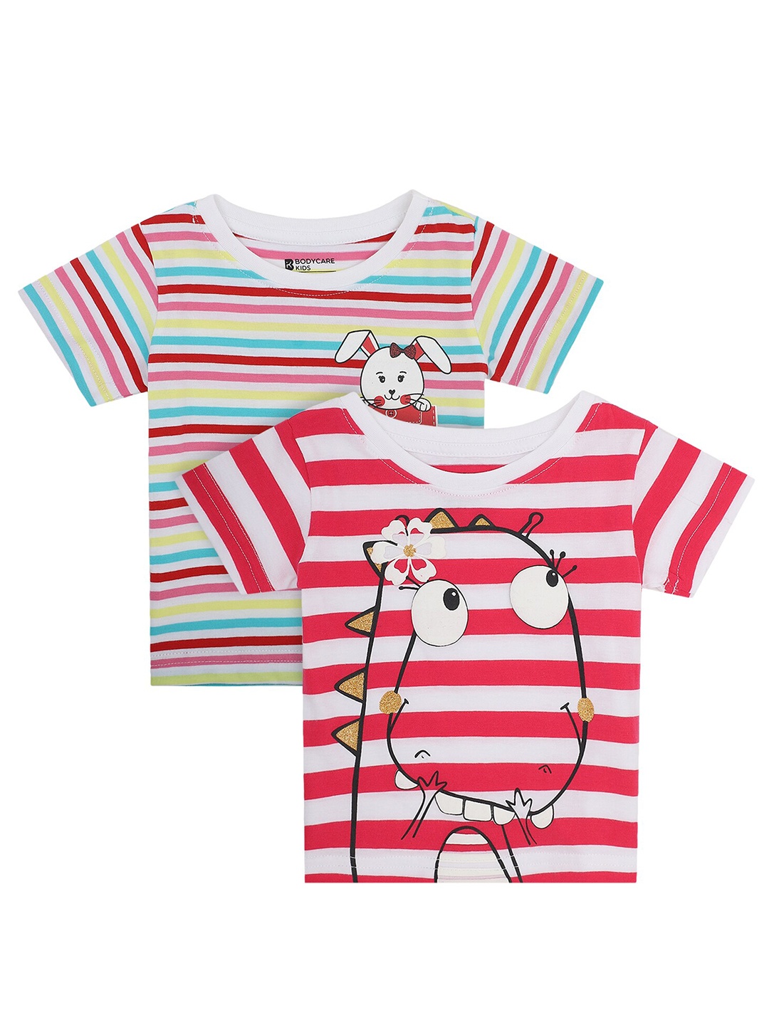 

Bodycare Kids Girls Assorted 2 Striped Cotton T-shirts