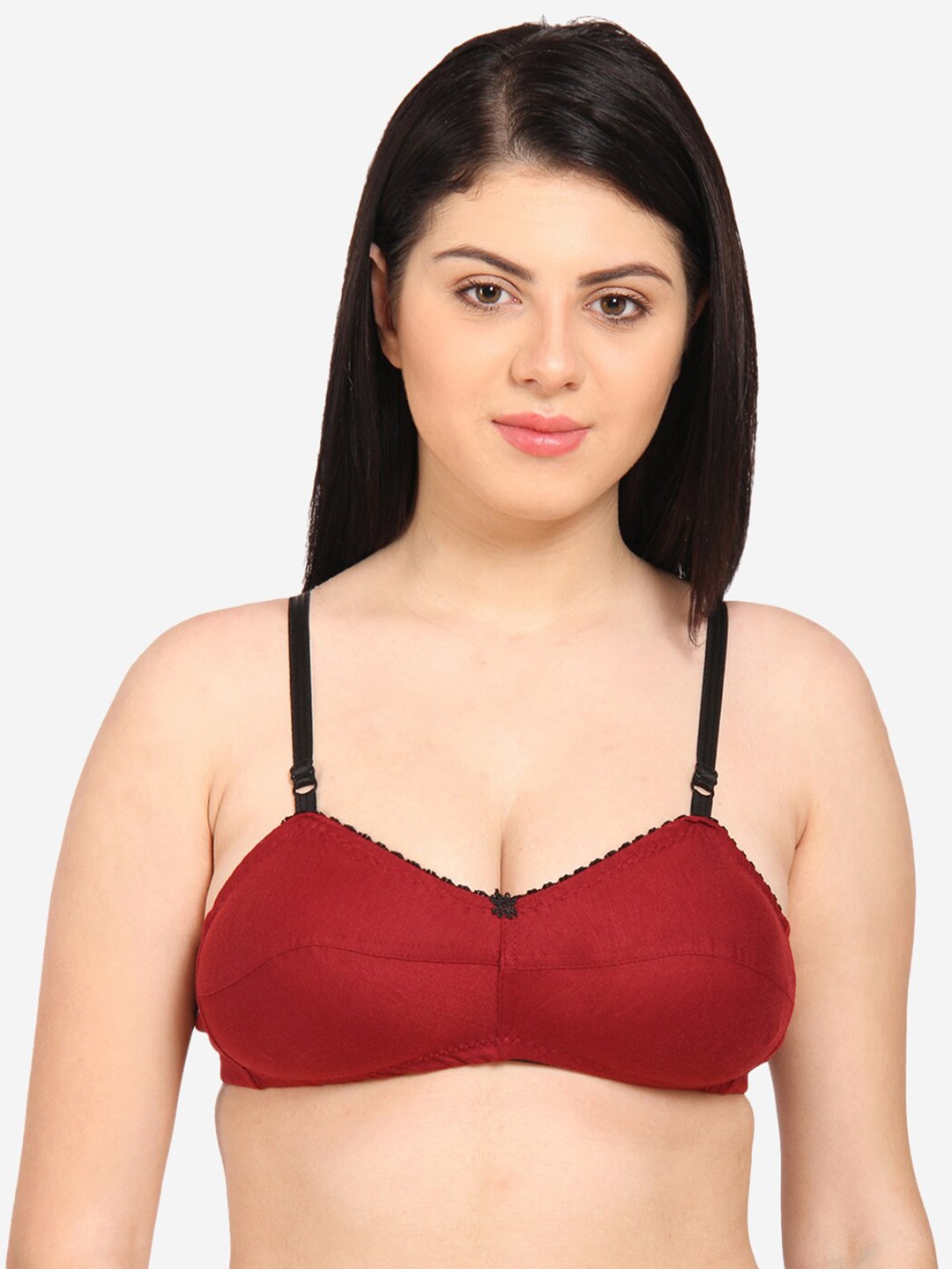 

Innocence Maroon Solid Non-Padded Everyday Bra