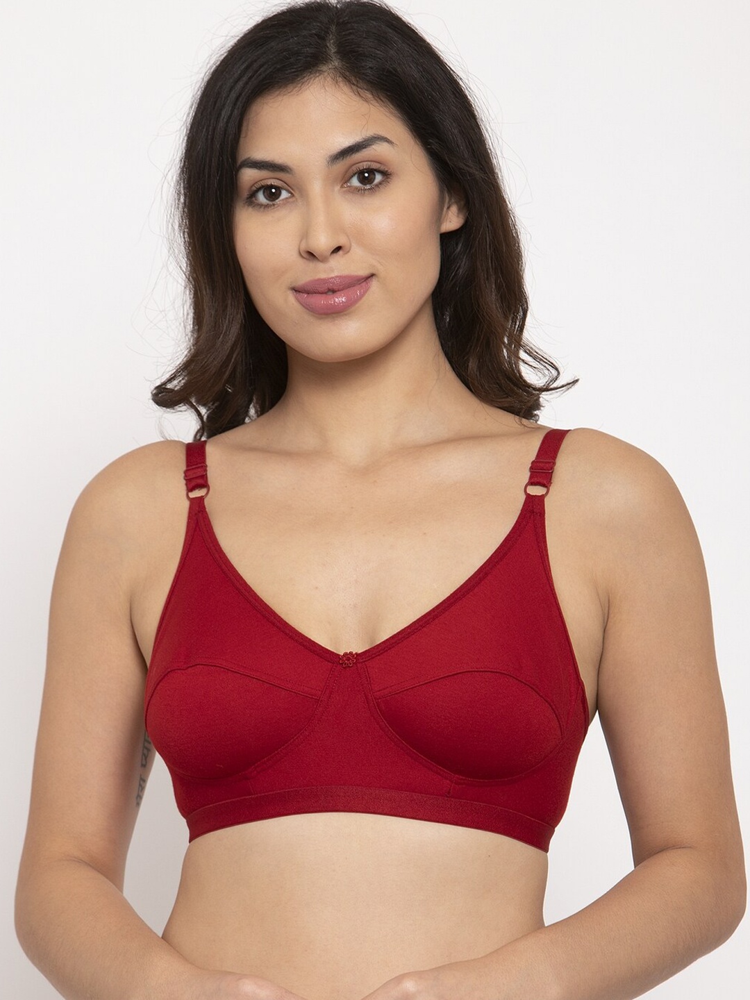 

Innocence Maroon Solid Non-Wired Everyday Bra