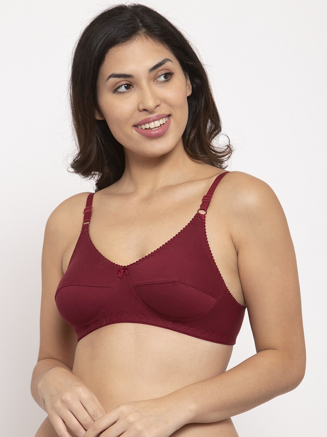 

Innocence Maroon Cotton Non-Wired Non-Padded Everyday Bra