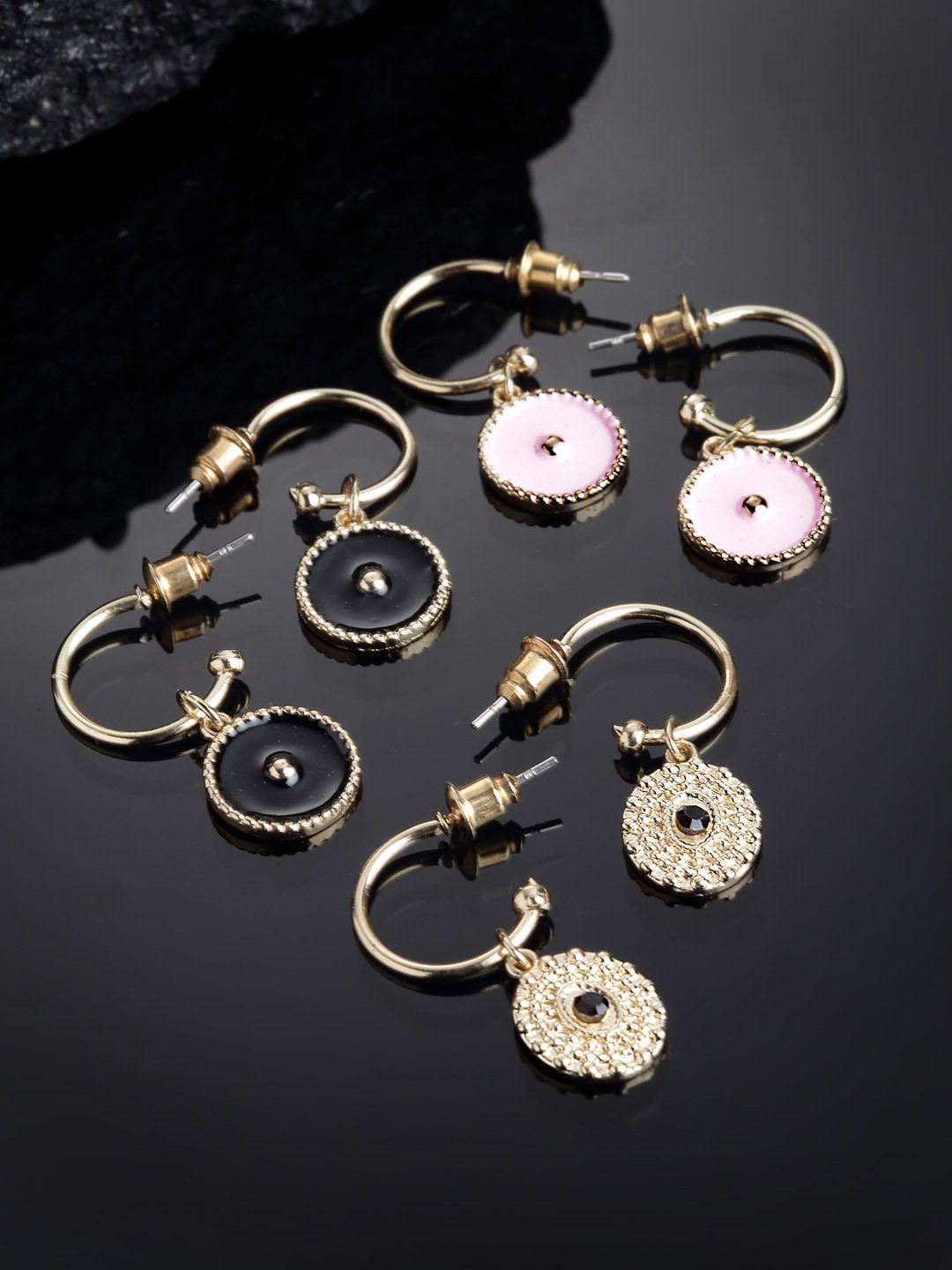 

VOGUE PANASH Gold-Toned Circular Drop Earrings