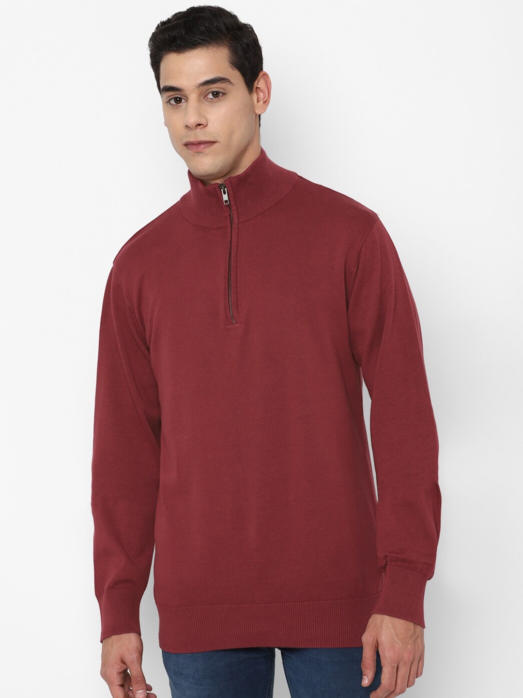 

FOREVER 21 Men Maroon Solid Pullover