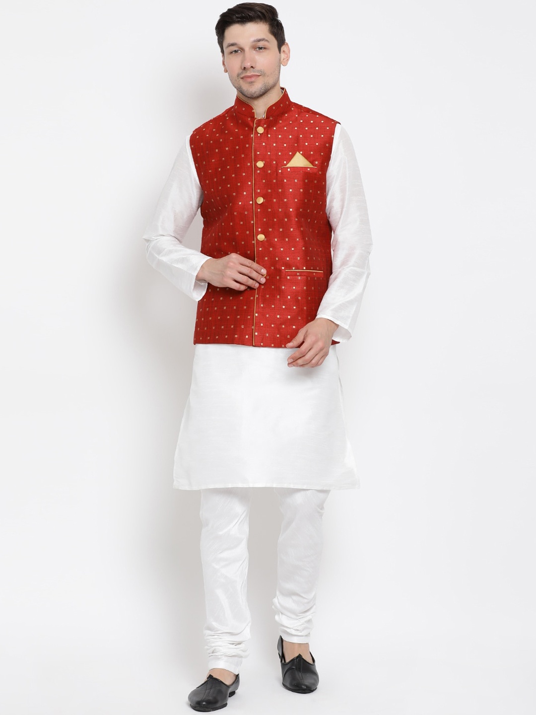 

VASTRAMAY Men White Kurta with Pyjamas