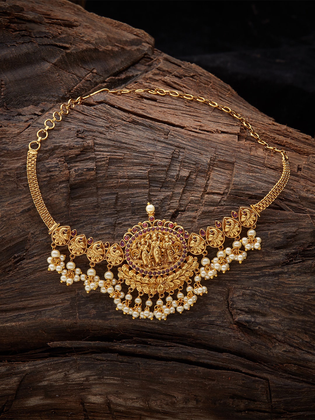 

Kushal's Fashion Jewellery Gold-Plated & Stone Studded Waist Chain, Red
