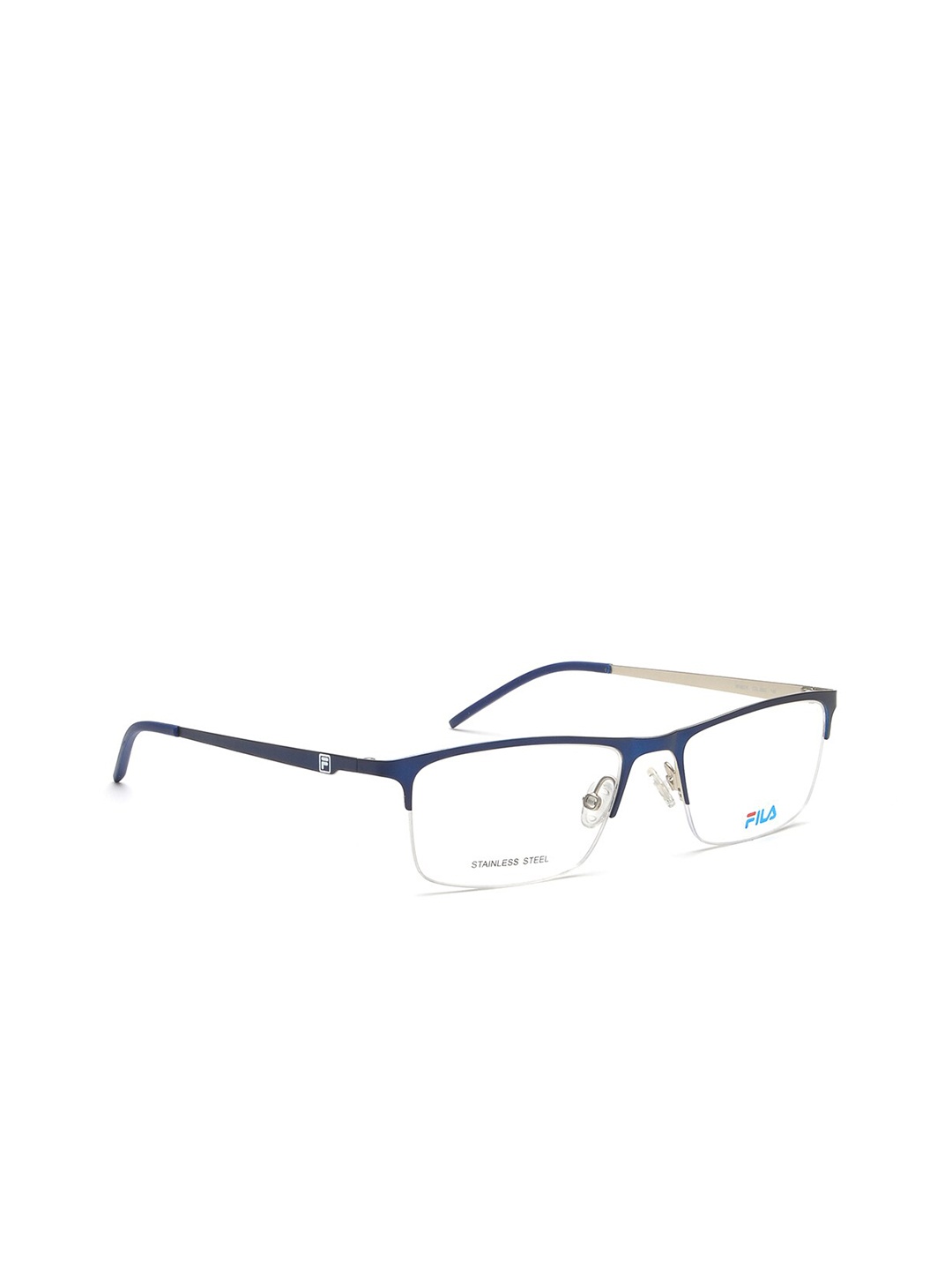 

FILA Men White & Blue Half Rim Rectangle Frames