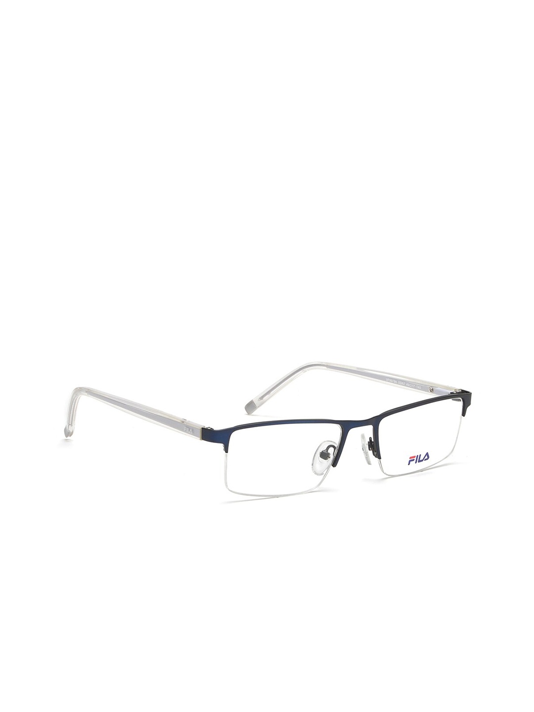 

FILA Men Transparent & Navy Blue Half Rim Rectangle Frames