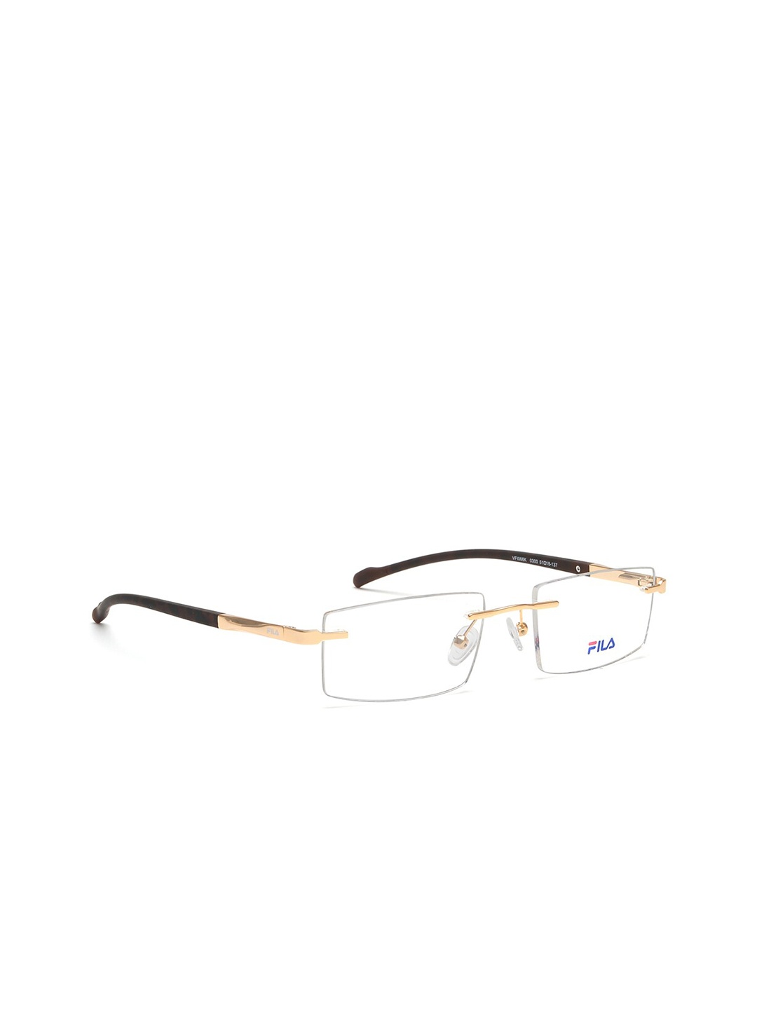 

FILA Men Gold-Toned & Black Rimless Square Frames