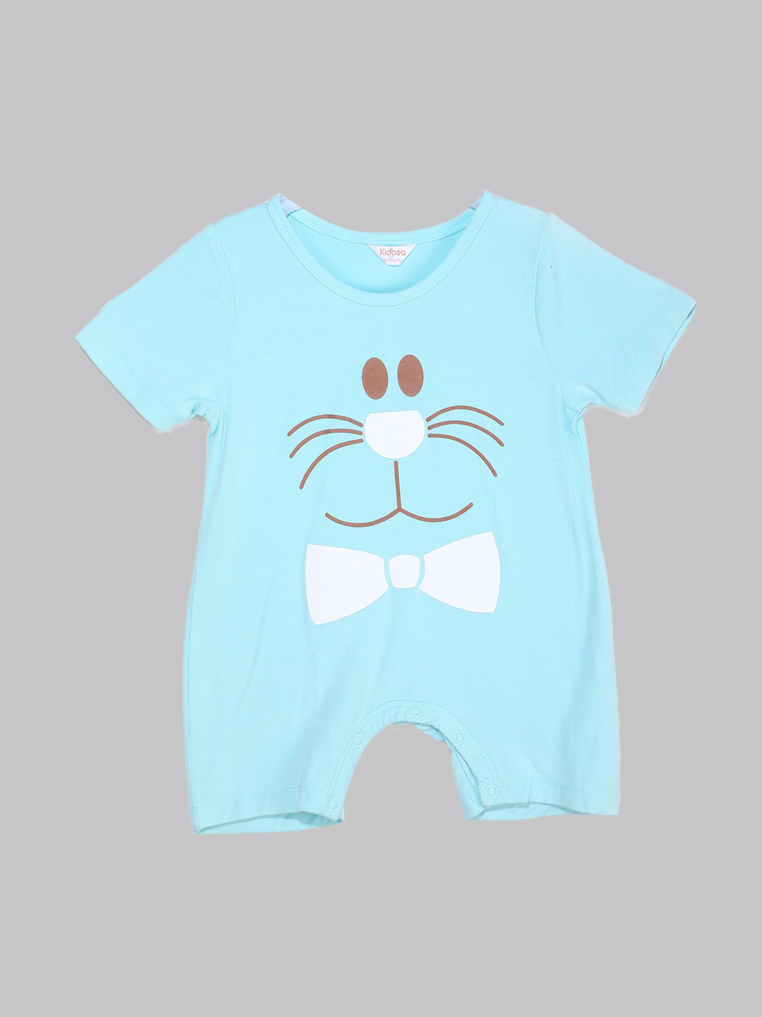 

Kidbea Boys Turquoise Blue & White Printed Romper