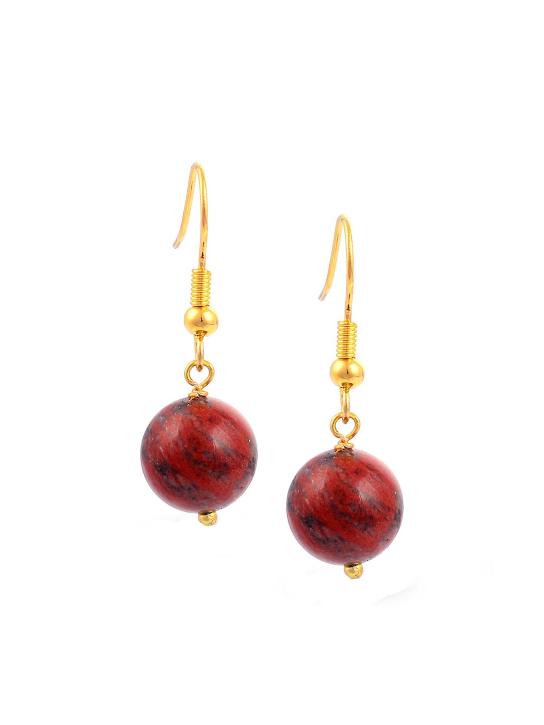 

Tistabene Brown Contemporary Gold-Plated Drop Earrings