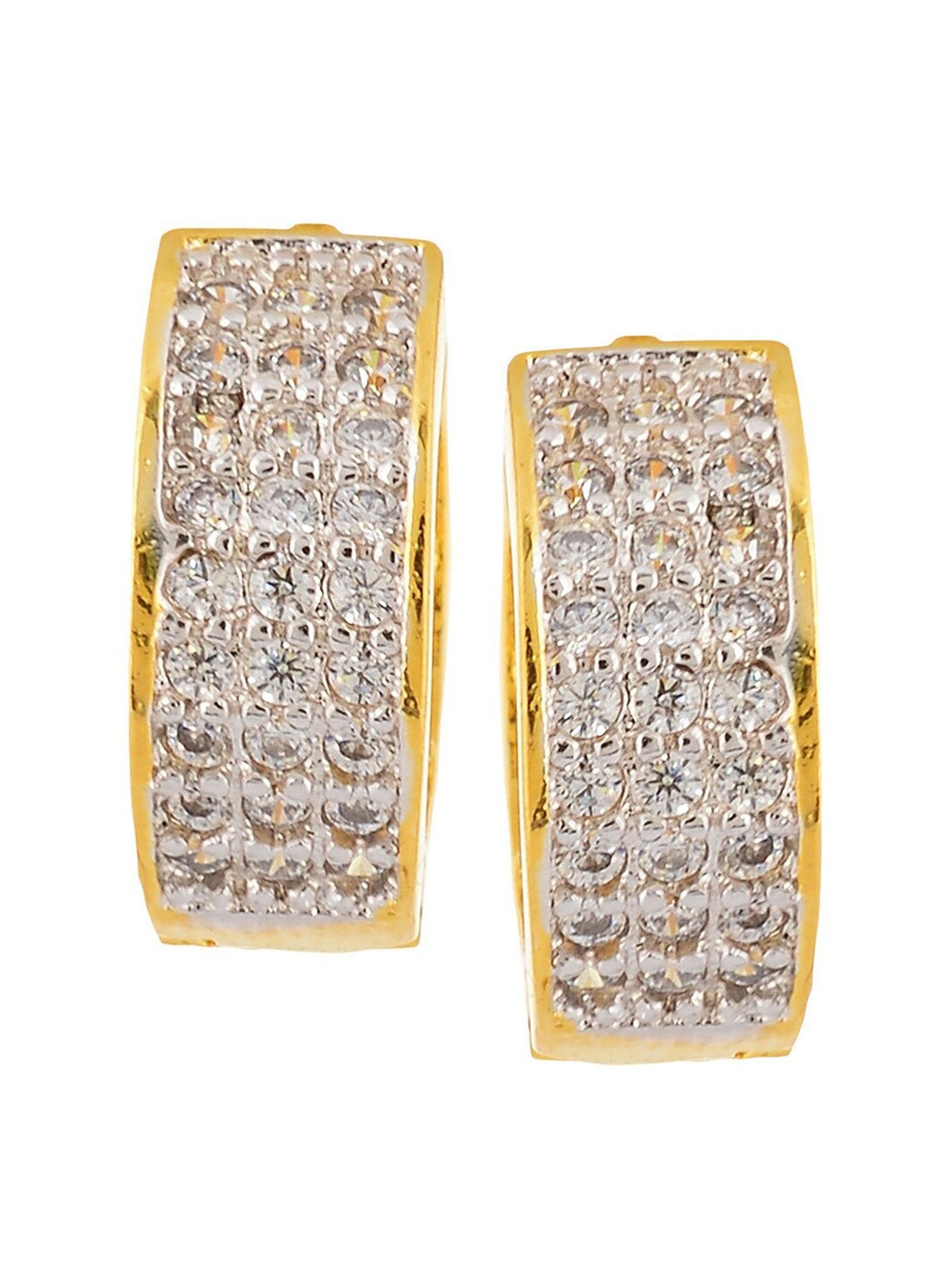

Tistabene Gold-Plated & White Contemporary Hoop Earrings