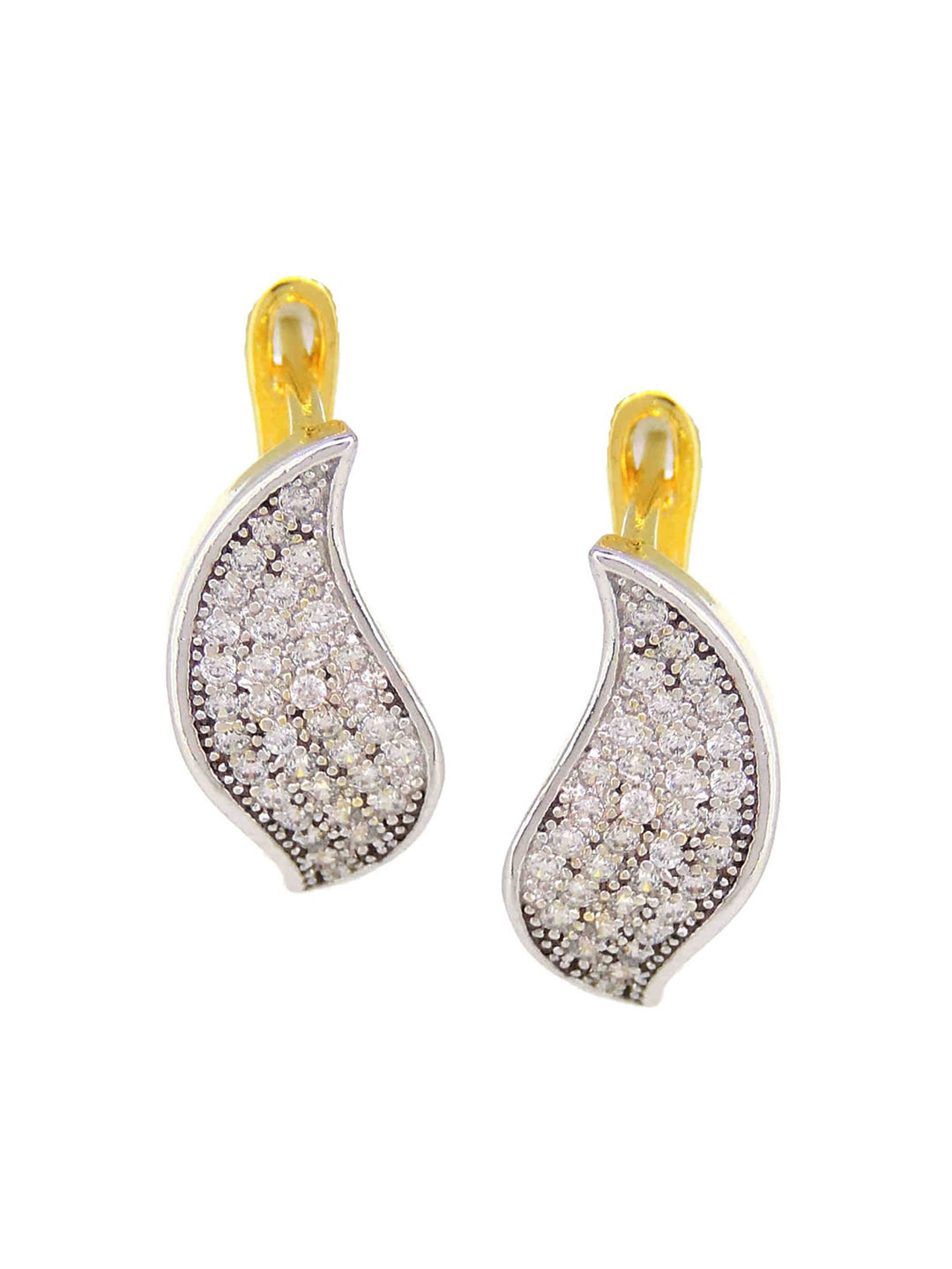 

Tistabene White & Gold-Toned Contemporary Studs Earrings
