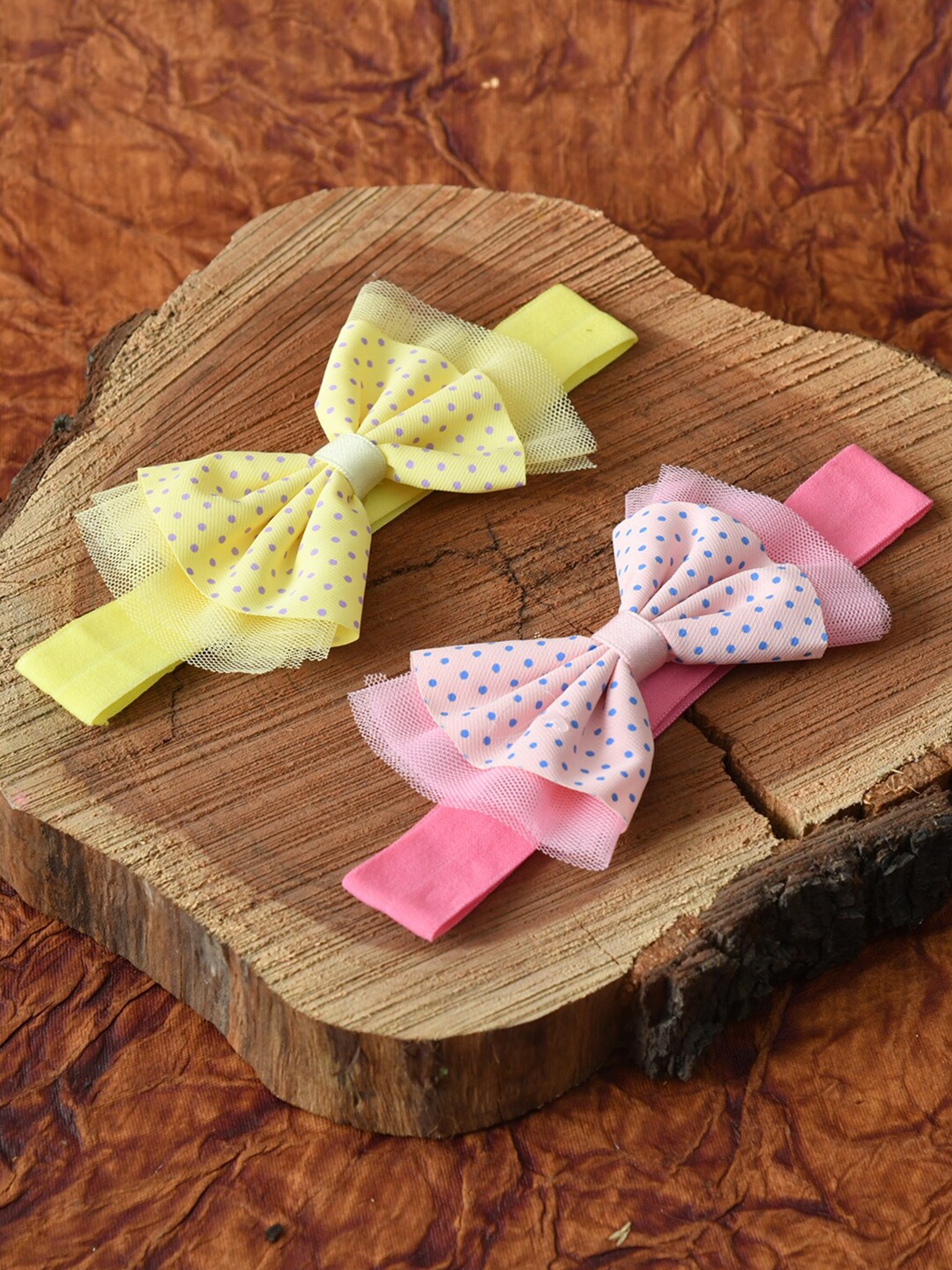 

FUNKRAFTS Girls Pink & Yellow Set of 2 Hairband