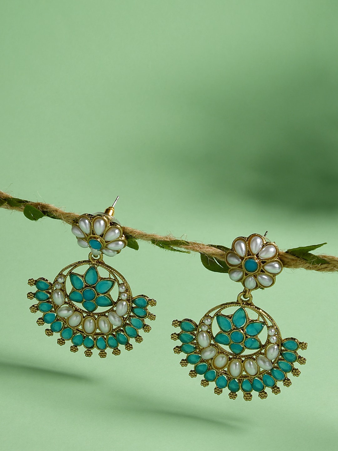 Fida Gold-Plated Contemporary Chandbalis