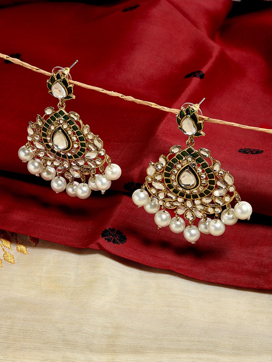 Fida Gold-Toned Contemporary Chandbalis Earrings