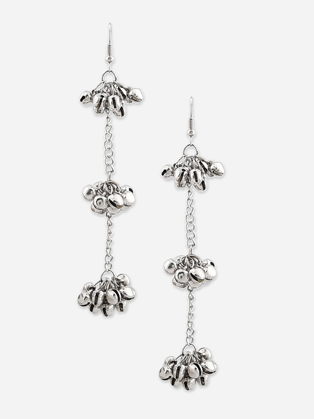 

Fida Silver-Plated Contemporary Drop Earrings