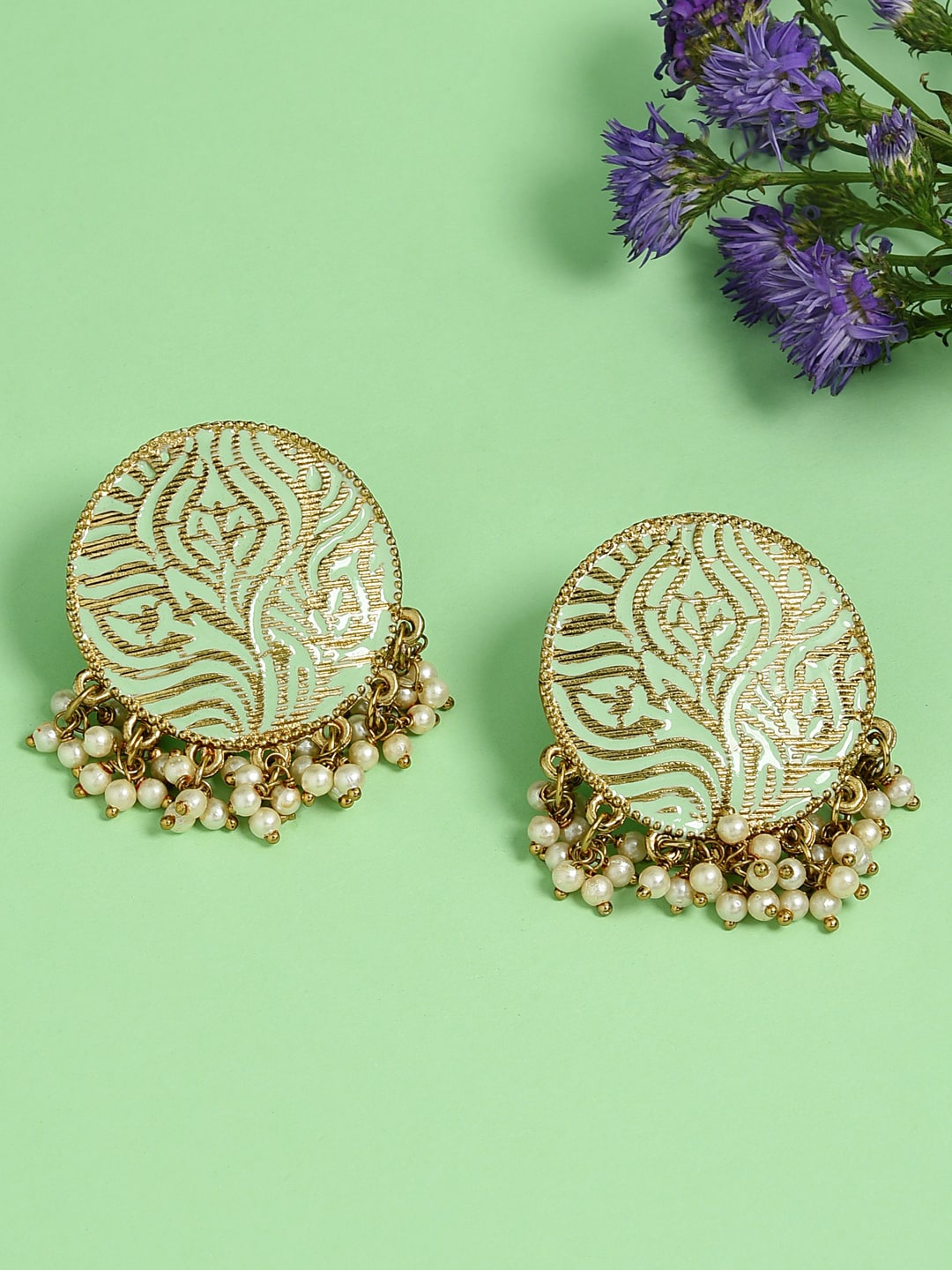 

Fida Gold-Plated Contemporary Studs Earrings