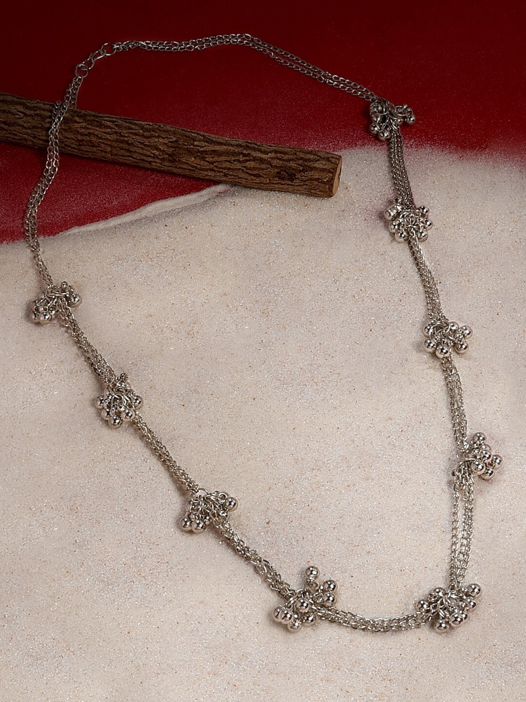 

Fida Silver-Toned Silver-Plated Oxidised Tribal Necklace