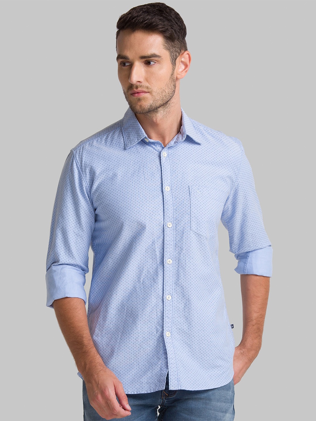 

Parx Men Blue Slim Fit Casual Shirt