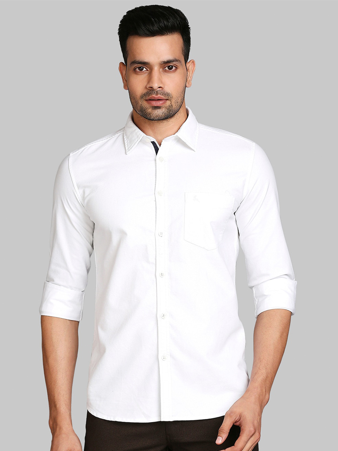 

Parx Men White Slim Fit Pure Cotton Casual Shirt